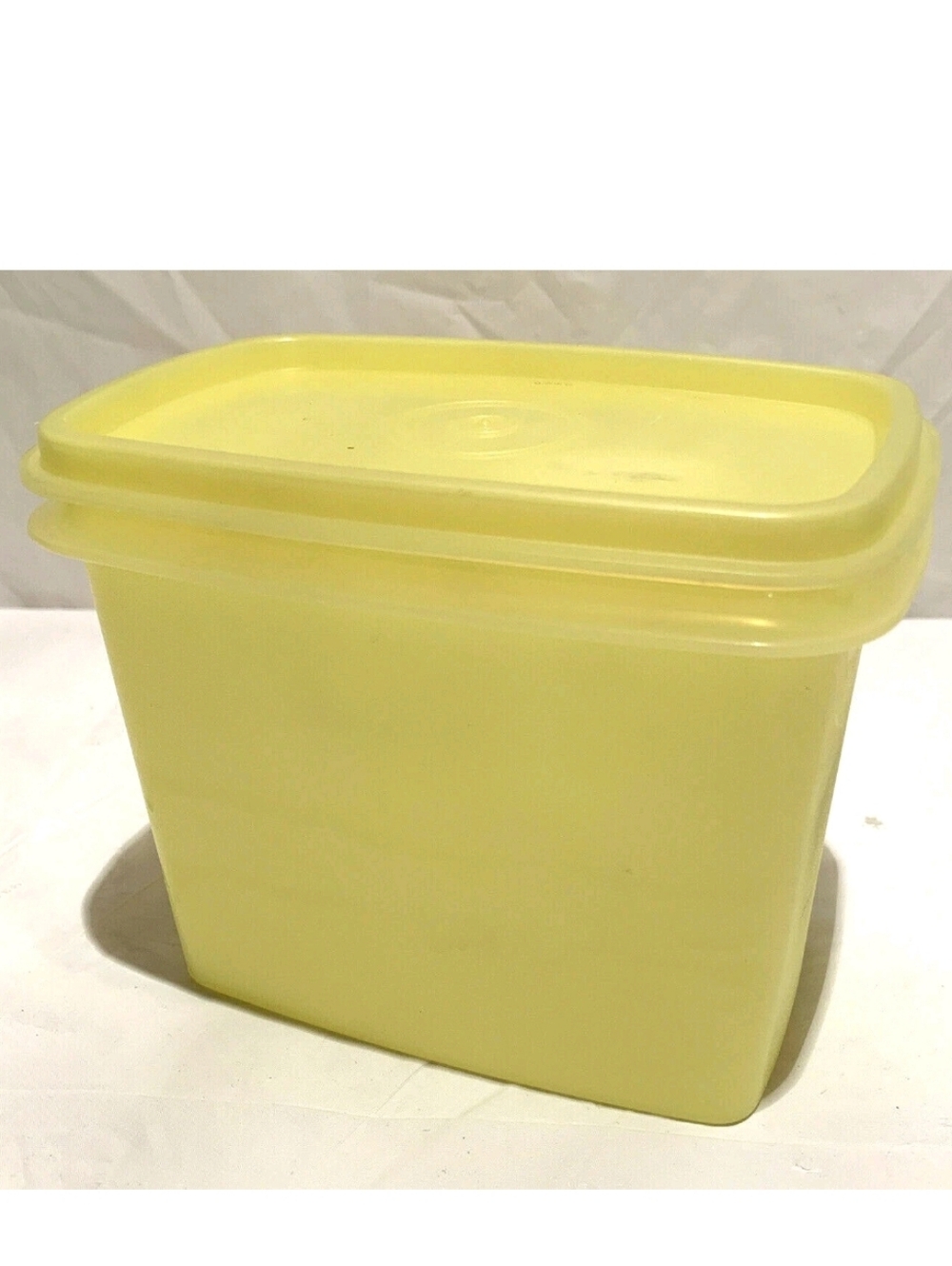 Vintage Tupperware #1243 Yellow Storage Container w/ Lid 6x4 Retro Kitchen
